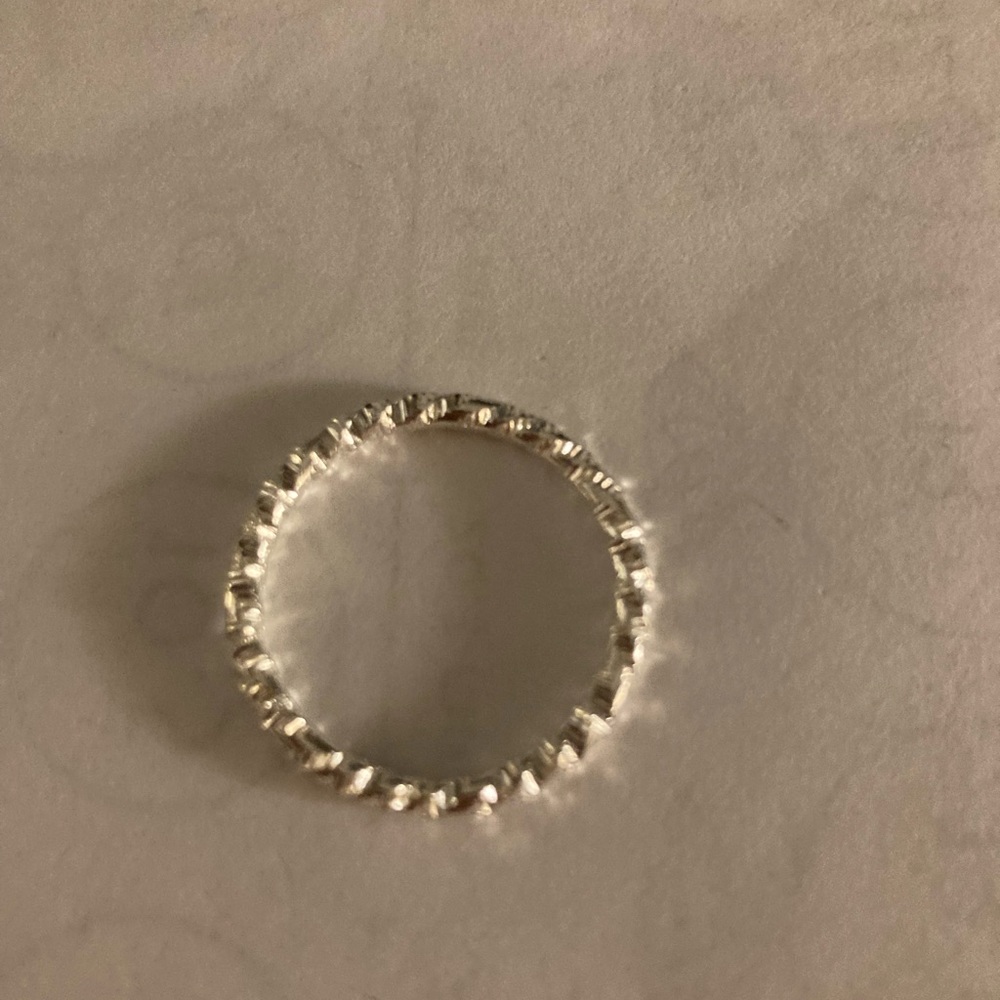 Silver braided costume ring